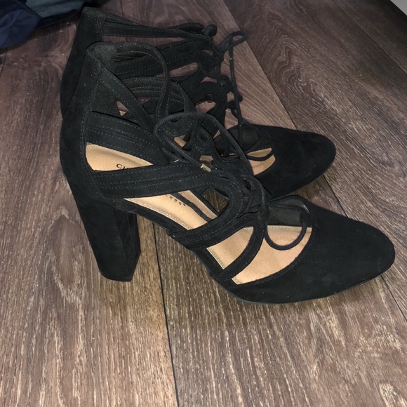 Black block heals with straps - Picture 2 of 3